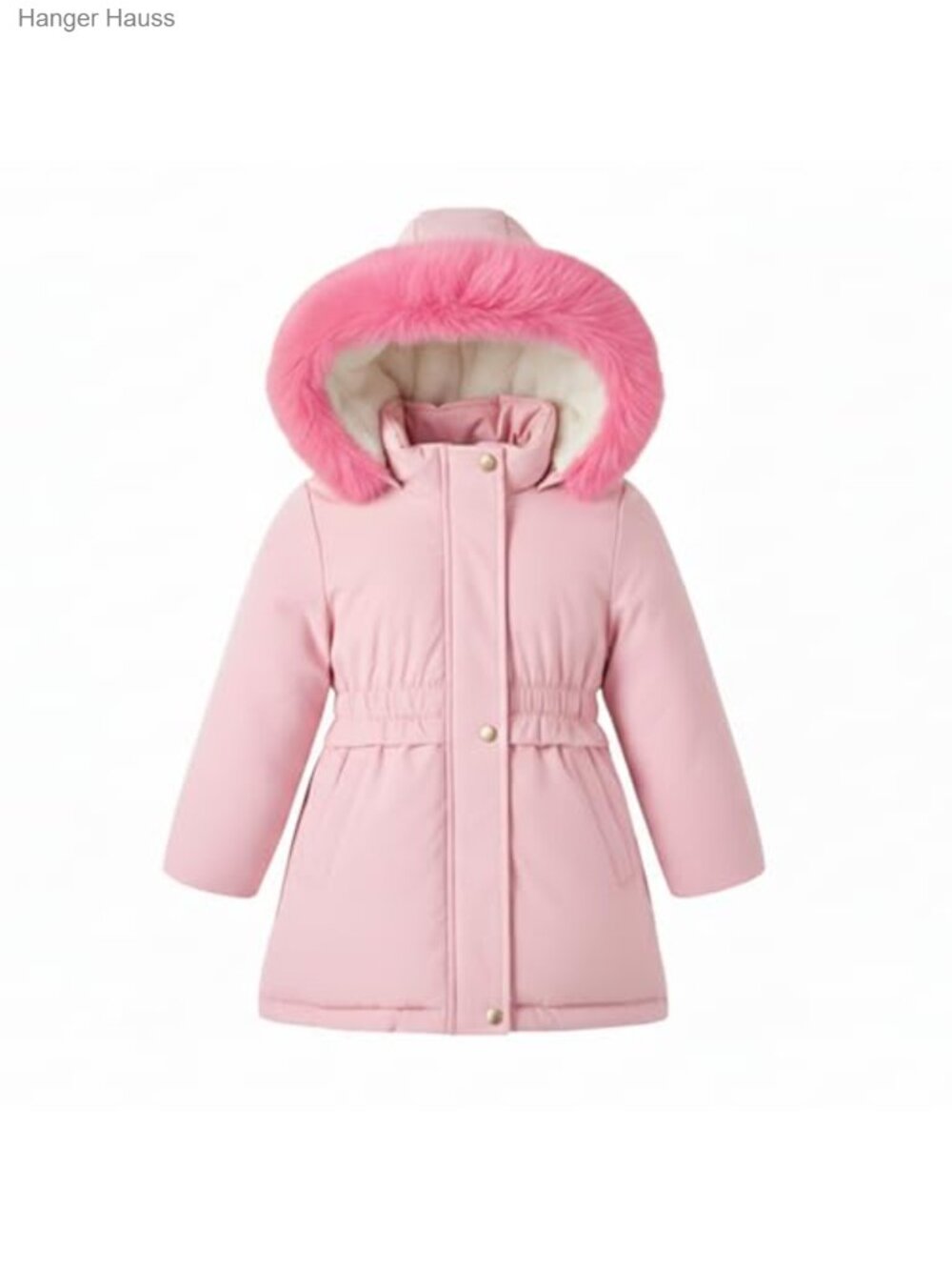 Girls Winter Coat Long Puffer Jacket Quilted Parka Removable Hood Fleece Lined